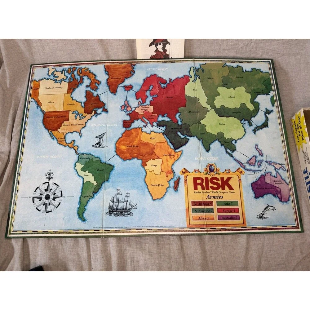Risk and Castle Risk Parker Brothers 1990 Vintage No. 0042 Complete
